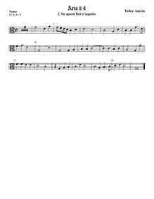 Partition ténor viole de gambe, alto clef, madrigaux pour 4 voix