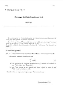 Mathématiques II-B 2000 Classe Prepa PT Banque Filière PT