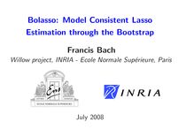 Bolasso: Model Consistent Lasso Estimation through the Bootstrap