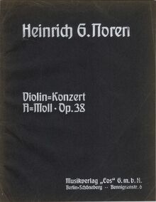 Partition couverture couleur, violon Concerto, Op.38, A major, Noren, Heinrich Gottlieb