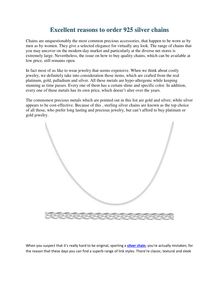 Excellent reasons to order 925 silver chains