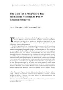 The Case for a Progressive Tax: From Basic Research to Policy Recommendations