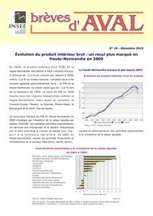 Évolution du produit intérieur brut : un recul plus marqué en Haute-Normandie en 2009