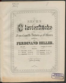 Partition , Rondino (color), 6 Klavierstücke, Hiller, Ferdinand