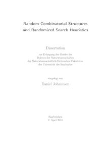 Random combinatorial structures and randomized search heuristics [Elektronische Ressource] / vorgelegt von Daniel Johannsen