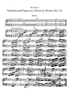 Partition harpe, Variationen und Fuge über ein Thema von W. A. Mozart