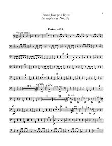 Partition timbales (C, G), Symphony No.82 en C major, “L’Ours”, Sinfonia No.82 “The Bear”
