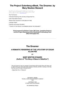 The Dreamer - A Romantic Rendering of the Life-Story of Edgar Allan Poe