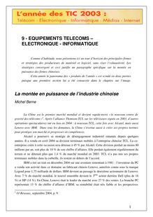 9 - EQUIPEMENTS TELECOMS  ELECTRONIQUE - INFORMATIQUE La montée ...