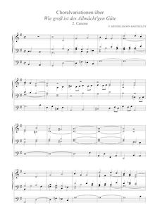 Partition Variation 2, 3 choral variations pour orgue on Wie groß ist des Allmächt gen Güte
