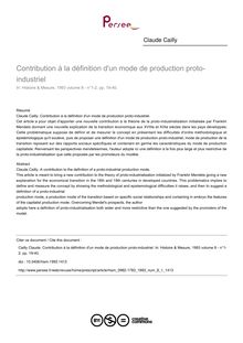 Contribution à la définition d un mode de production proto-industriel - article ; n°1 ; vol.8, pg 19-40