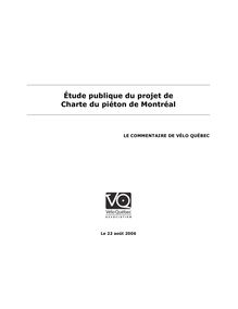 Étude publique du projet de Charte du  piéton de Montréal
