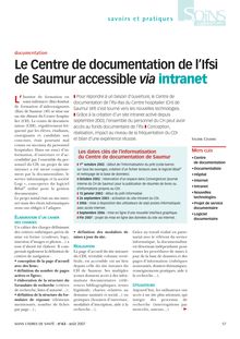 Le Centre de documentation de l Ifsi de Saumur accessible via intranet