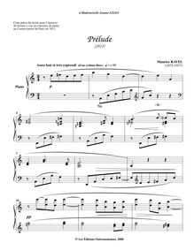 Partition complète (Urtext), Prélude, Prelude, Ravel, Maurice