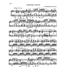 Partition , Allegro brioso, 5 Spanish Dances, Op.12, Moszkowski, Moritz
