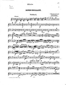 Partition violon 1 , partie, Rondo brillant, Mendelssohn, Felix