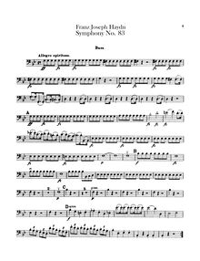 Partition Basses, Symphony No.83 en G minor, “La poule”, Sinfonia No.83