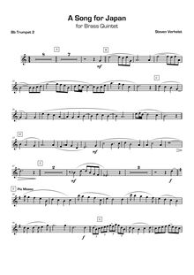 Partition trompette 2 (B♭), A Song pour Japan, Verhelst, Steven