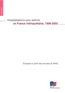 Hospitalisation pour asthme en France métropolitaine, 1998-2002