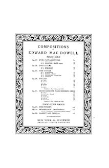 Partition complète, 4 Stücke, Vier Stücke, MacDowell, Edward