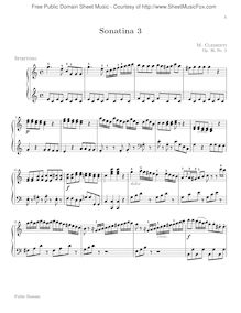Partition Sonatina No.3, 6 sonates Op.36, Clementi, Muzio par Muzio Clementi