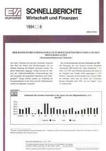 SCHNELLBERICHTE Wirtschaft und Finanzen. 1994 6