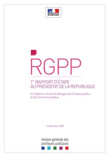 Révision générale des politiques publiques - RGPP : 1er rapport d étape