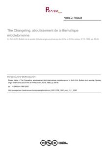 The Changeling, aboutissement de la thématique middletonienne - article ; n°1 ; vol.15, pg 69-85