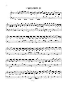 Partition Prelude et Fugue No.6 en D minor, BWV 851, Das wohltemperierte Klavier I par Johann Sebastian Bach