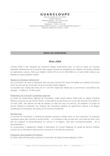 Note de Synthèse 2006 - Guadeloupe