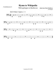 Partition contrebasson 4, Hymn to Wikipedia, D major, Matthews, John-Luke Mark