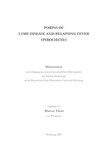 Porins of lyme disease and relapsing fever spirochetes [Elektronische Ressource] / vorgelegt von Marcus Thein