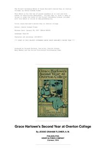 Grace Harlowe s Second Year at Overton College