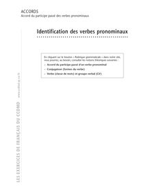 Accord / Déterminant, Identification des verbes pronominaux