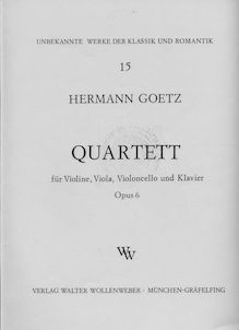 Partition complète, Piano quatuor, Goetz, Hermann