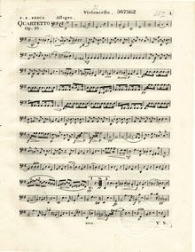 Partition violoncelle, quatuor No.2 pour flûte et cordes, Op.38