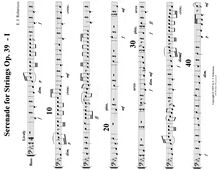 Partition Basses, Serenade pour cordes, E flat, Robertson, Ernest John