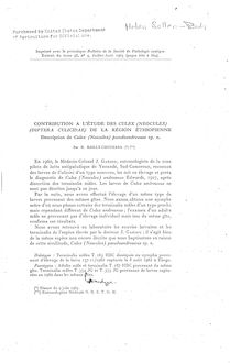 CONTRIBUTION A L ETUDE DES CULEX (NEOCULEX) (DIPTERA, CULICIDAE) DE LA REGION ETHIOPIENNE. DESCRIPTION