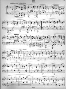 Partition , Andante con variazioni, Sonate für Klavier zu 2 Händen, Op. 26