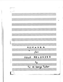 Partition complète, Romanza pour Solo enregistrement , St. George Tucker, Tui