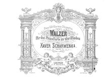 Partition complète, Walzer für das Pianoforte zu vier Händen, op. 44 par Xaver Scharwenka