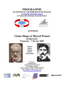 PROGRAMME Victor Hugo et Marcel Proust