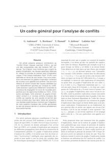Un cadre général pour l analyse de conflits
