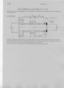 UTBM 2003 fq51 qualite et conception genie mecanique et conception semestre 1 partiel