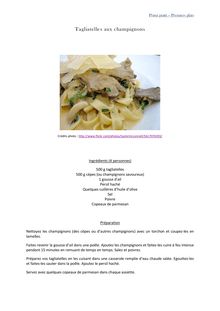 Tagliatelles aux champignons - recette italienne