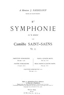 Partition complète, Symphony No.2, Op.55, A minor, Saint-Saëns, Camille