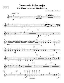 Partition violons I, Vuvuzela Concerto, Bb major, Matthews, John-Luke Mark