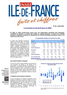 Le tourisme en Ile-de-France en 2004