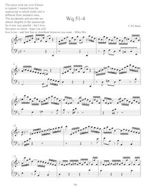Partition , Allegro,  de 6 Sonates pour le clavecin, Bach, Carl Philipp Emanuel par Carl Philipp Emanuel Bach
