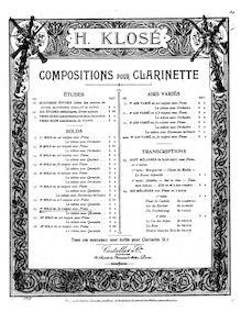 Partition de piano, clarinette , partie, Solo No.9 pour clarinette et Piano